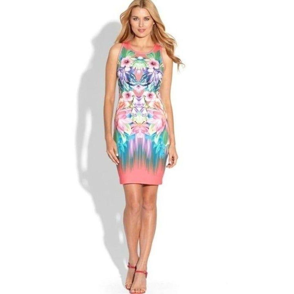 Laundry By Shelli Segal Print Neoprene Sheath Dress